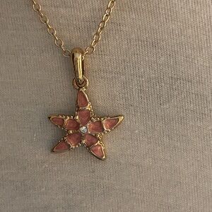 A Classy Chic Boutique Gold and Pink Star Pendant Necklace